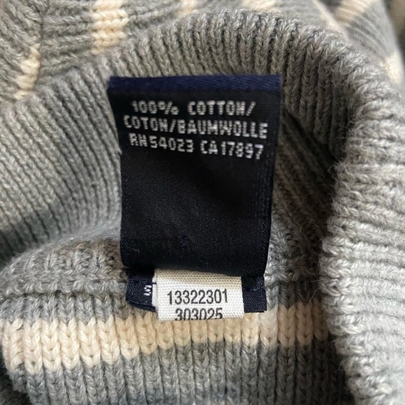 GAP gray & white knit striped mockneck sweater - Picture 6 of 6